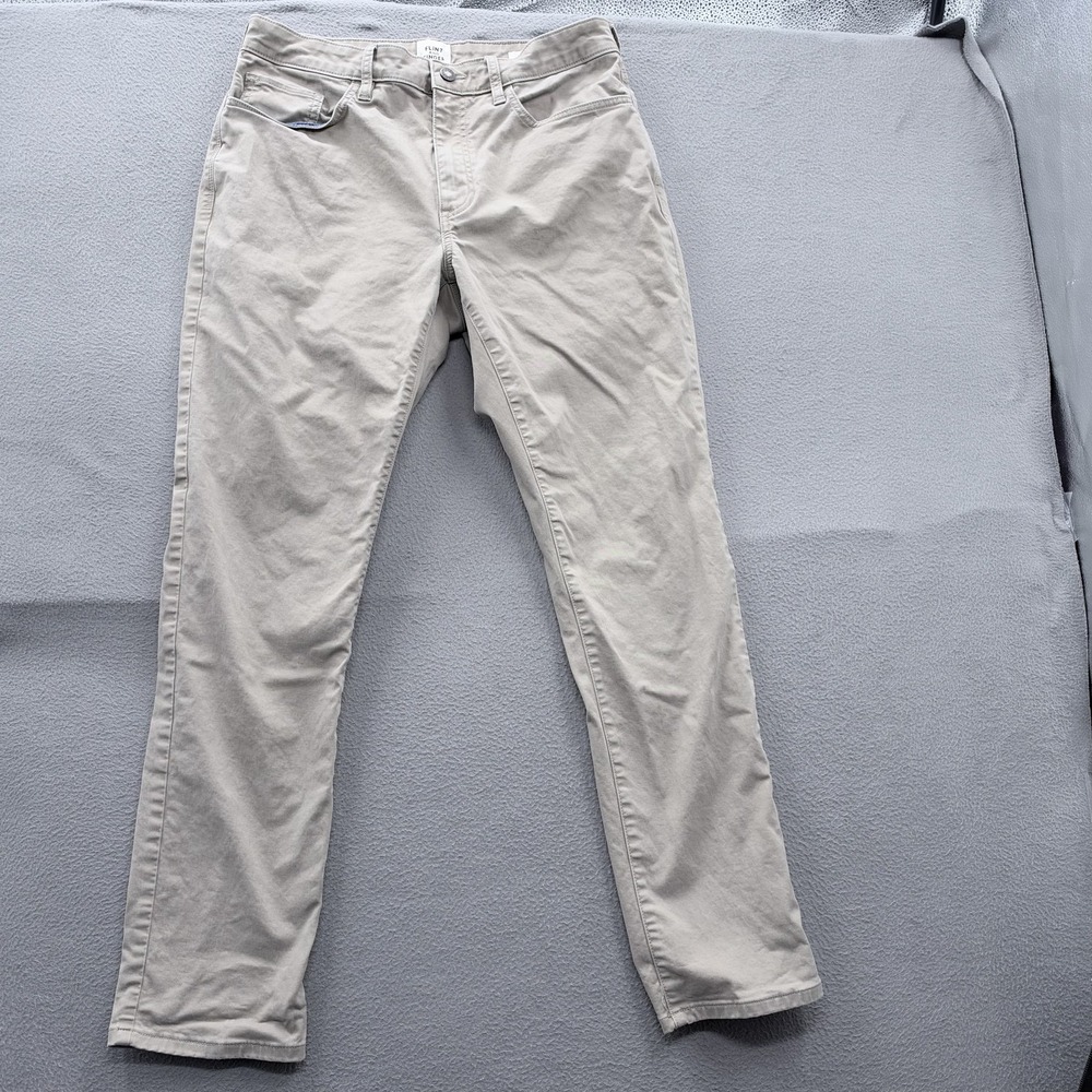 Flint And Tinder Pants Mens 31x30 Beige Athletic Tapered Stretch Chino Casual